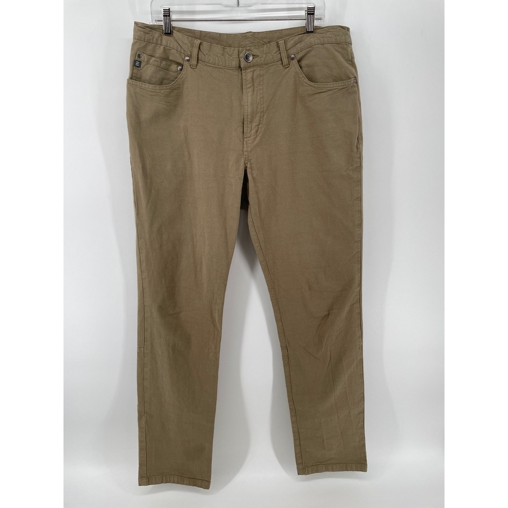 Free Fly Bamboo Canvas Pants Mens 34X34* Khaki Tan Stretch Outdoor Casual